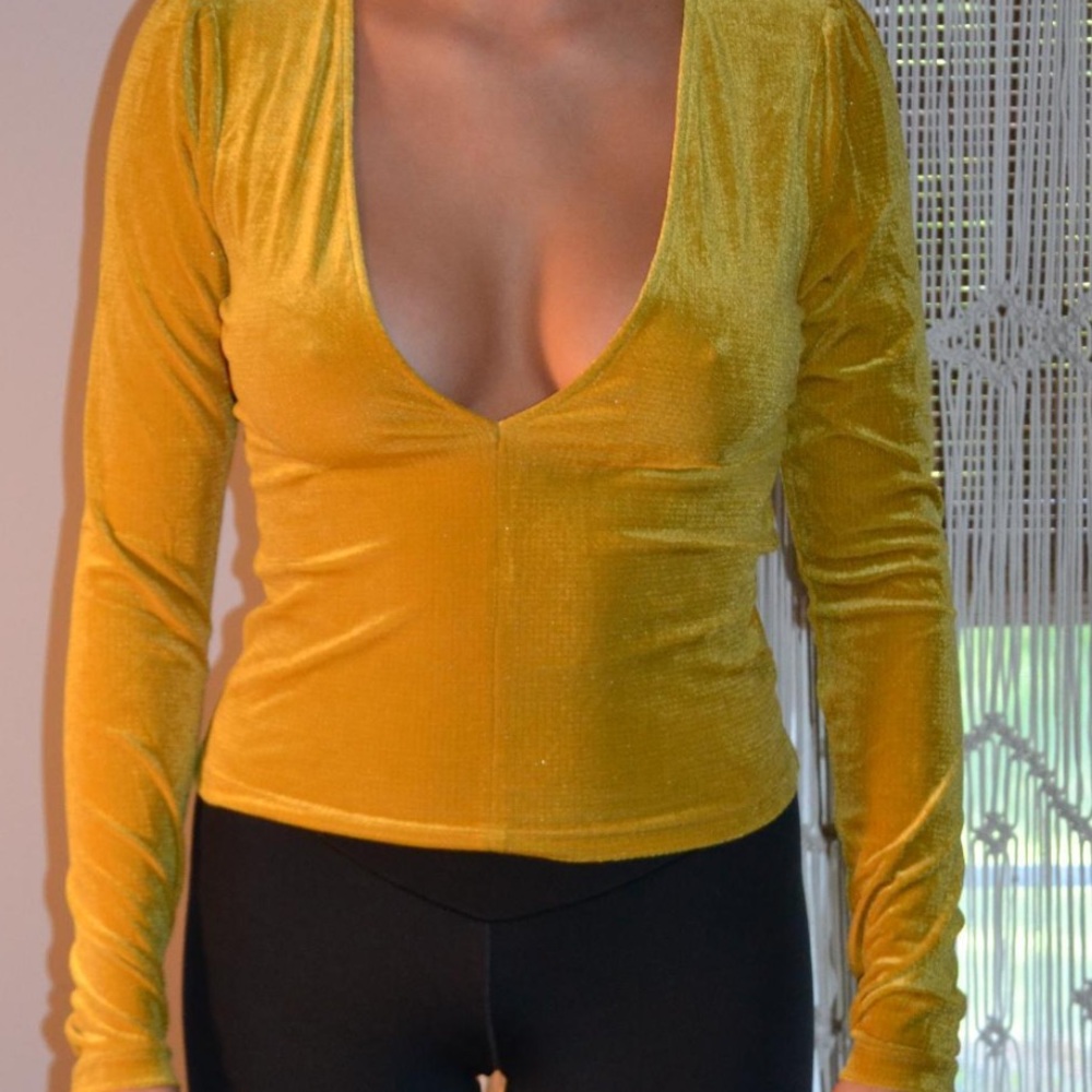 Urban Outfitters Fitted Velvet Top